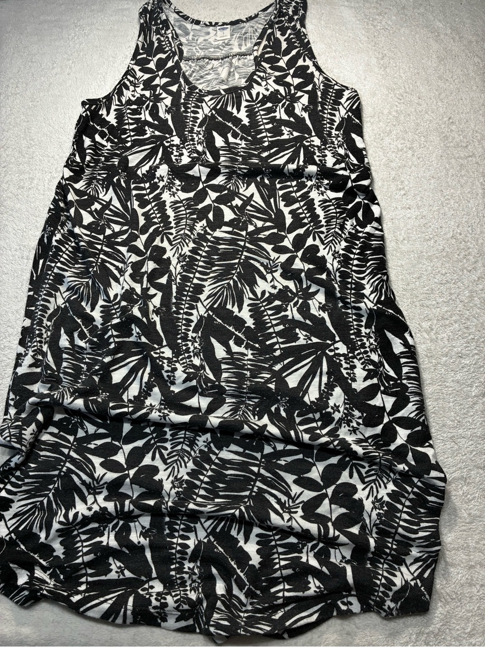 Old Navy Black & White Tropical Mini Skirt
